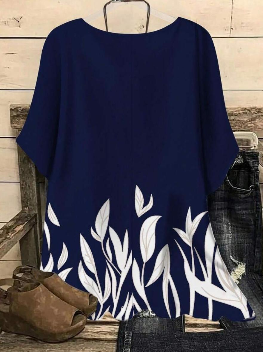 EMERY ROSE Casual Minimalist Leaf Print