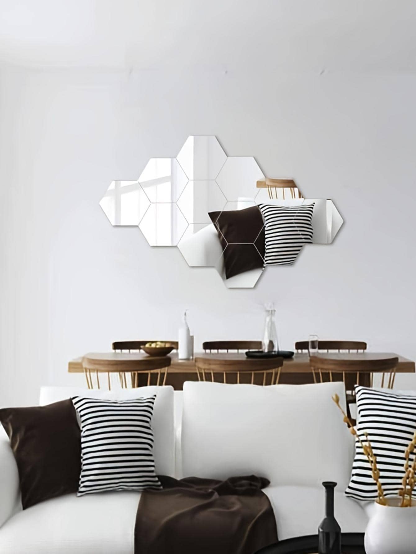 12 pieces of geometric mirror wall stickers