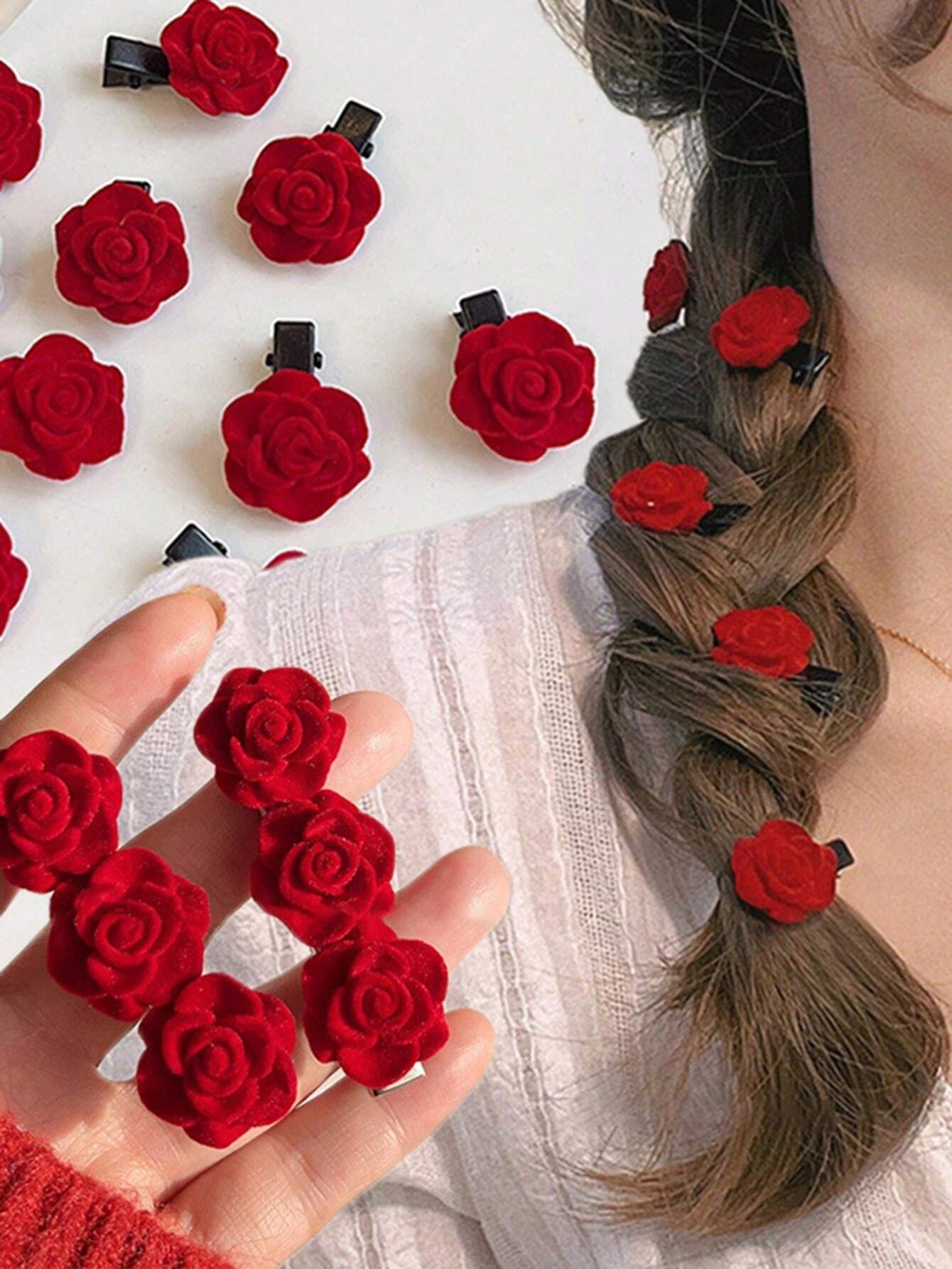 Mini Hair Clips for Women and Girls in Rose/Butterfly Design