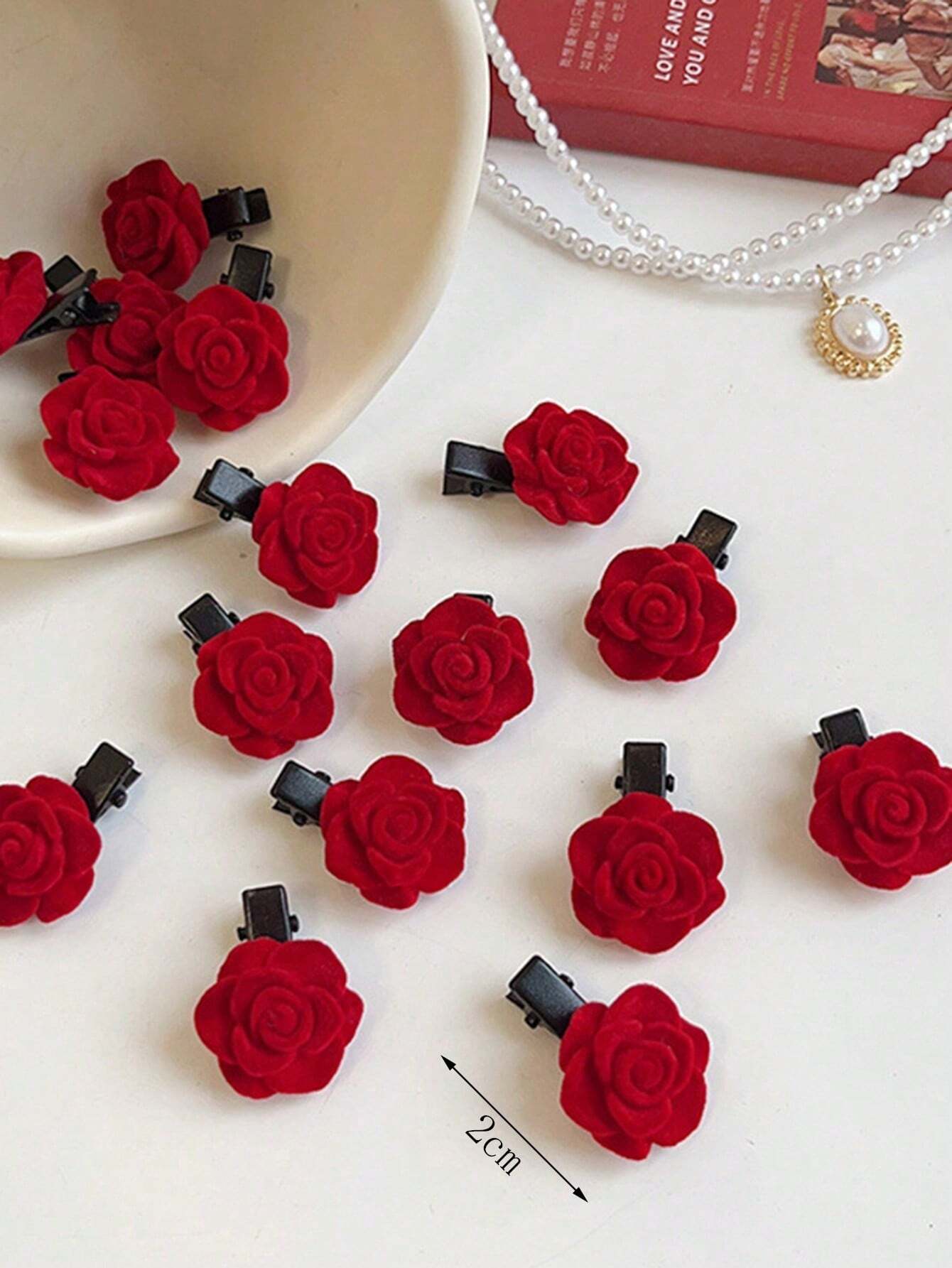 Mini Hair Clips for Women and Girls in Rose/Butterfly Design