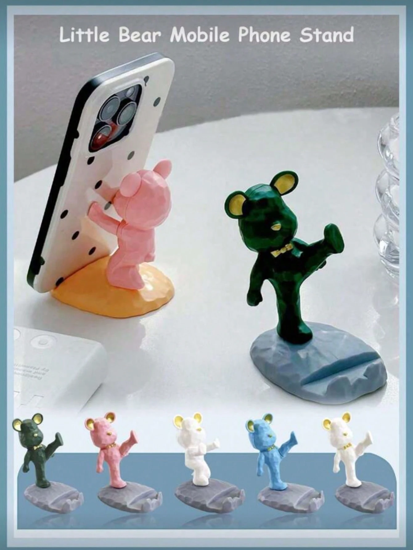 Cute cartoon bear-shaped phone/tablet holder