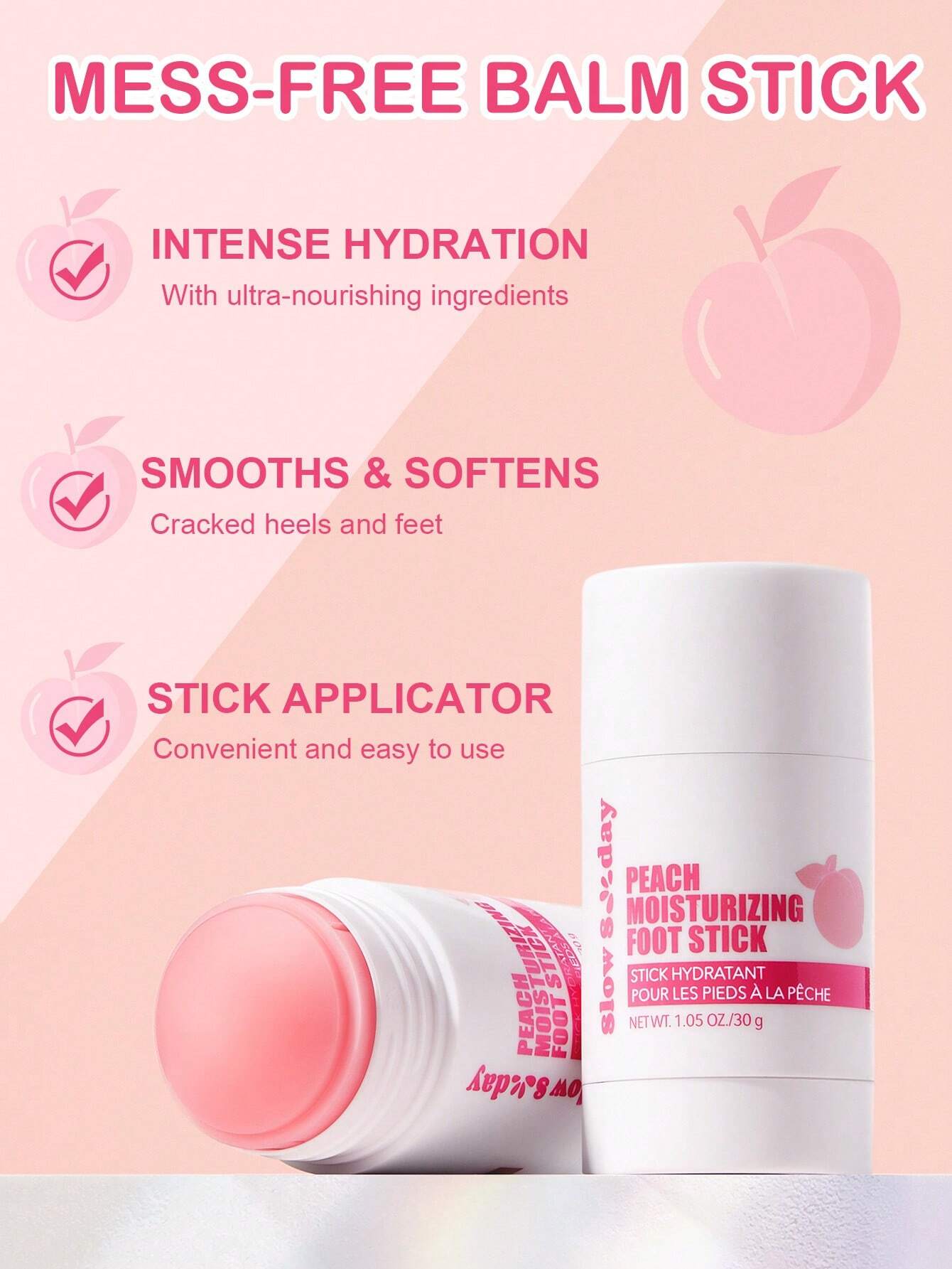 SlowSunday Peach Moisturizing Foot Stick