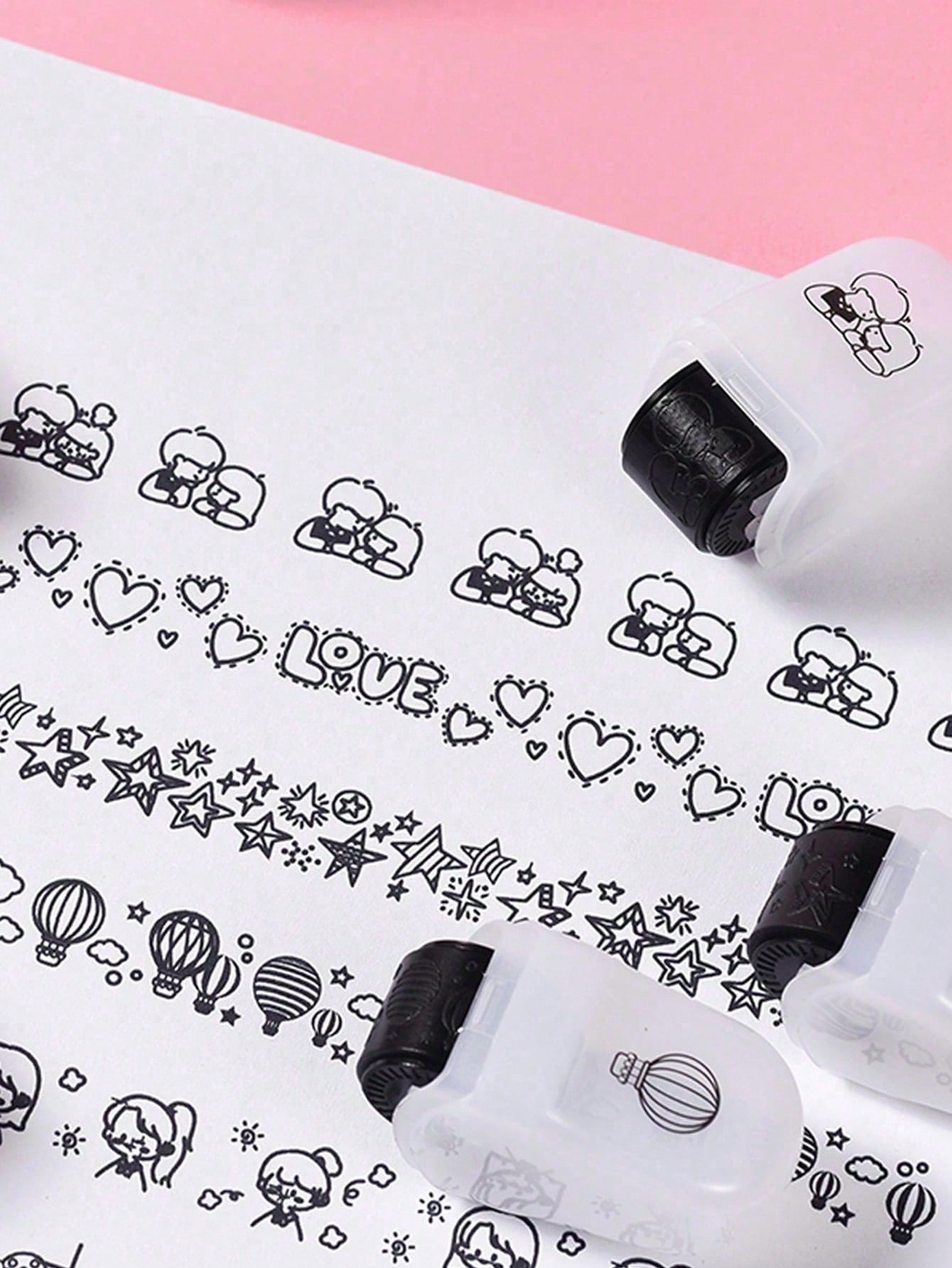 1 piece round cartoon drawing stamp