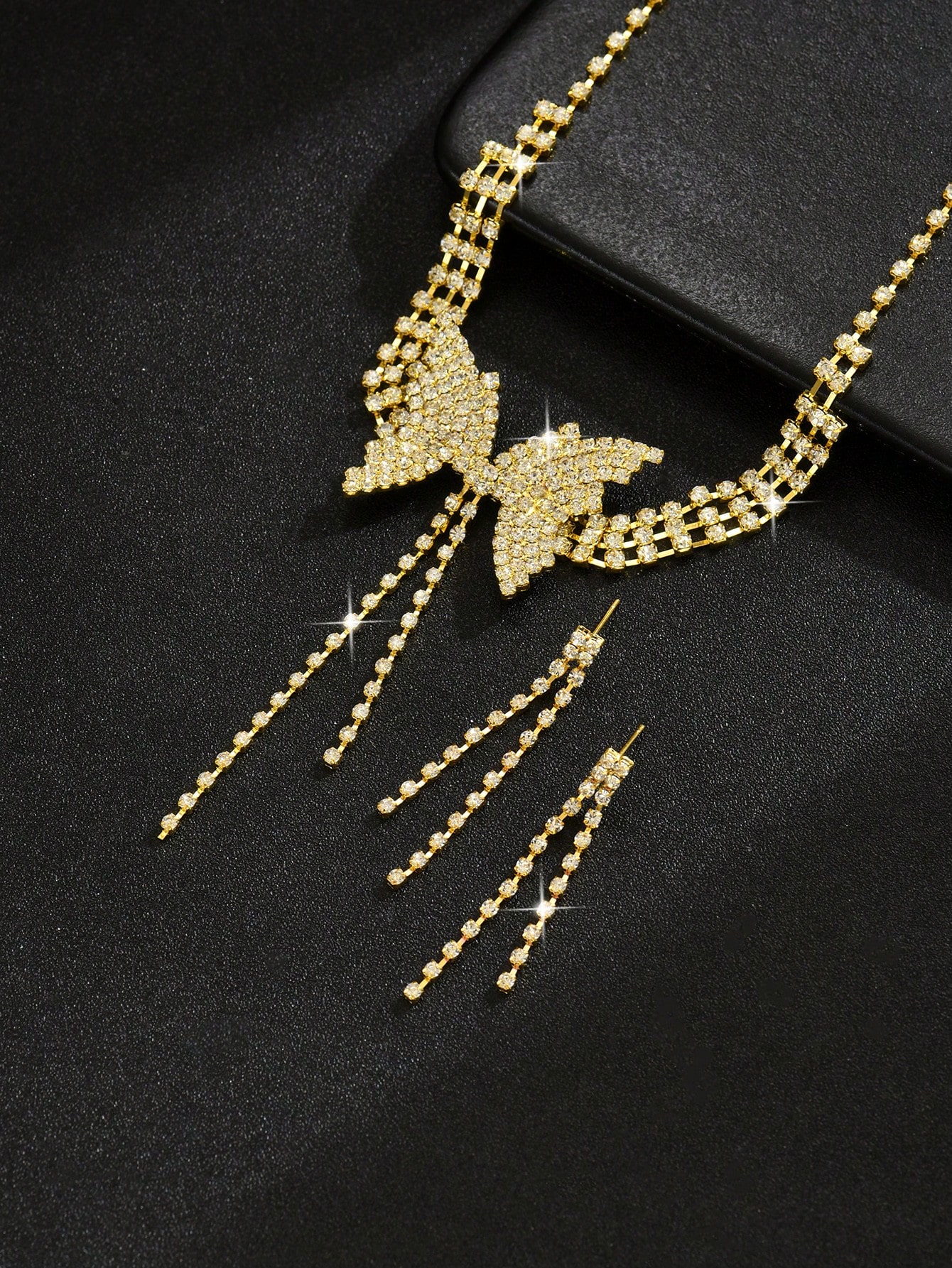 Butterfly Tassel Long Necklace, Earrings