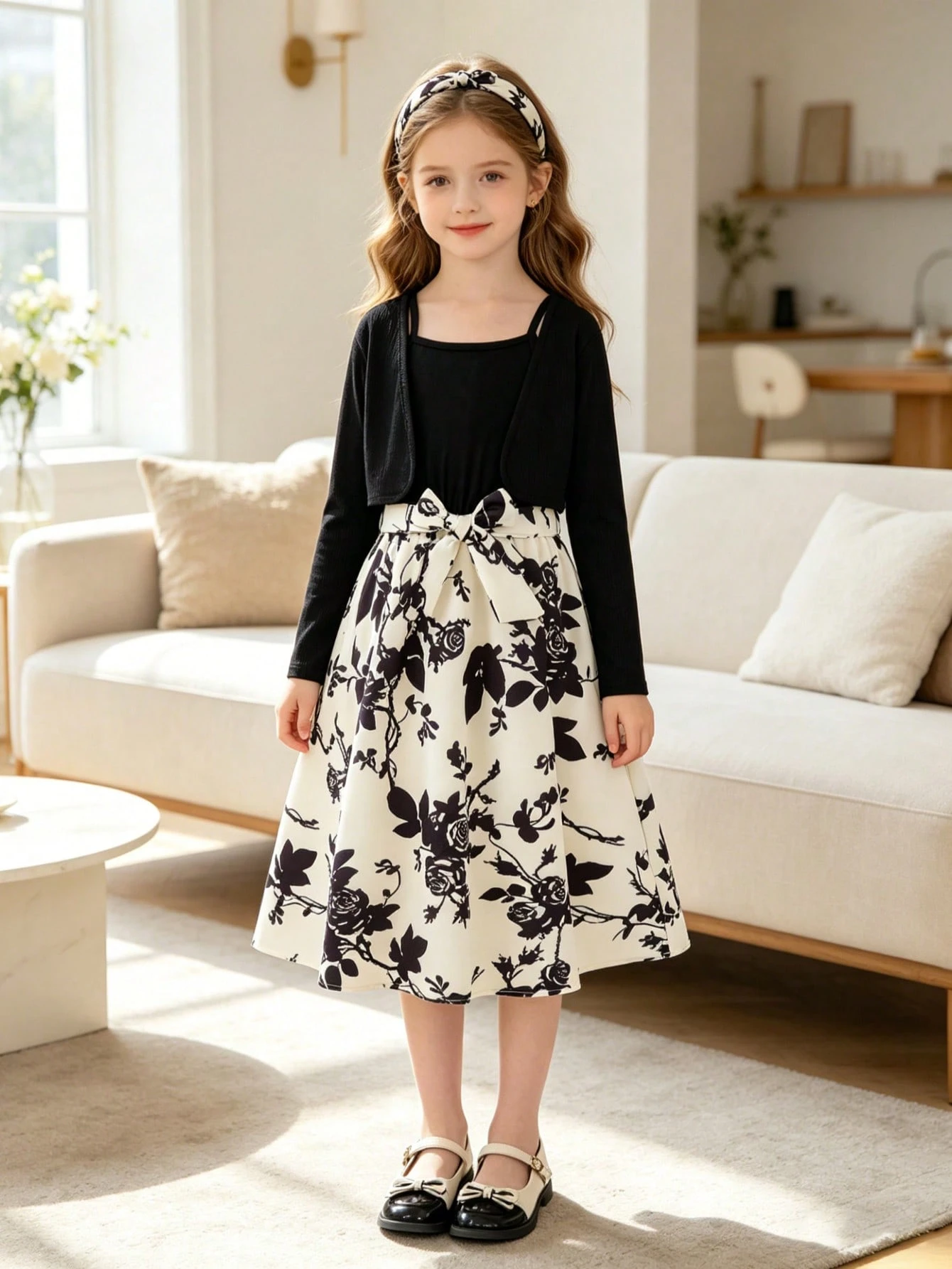 Stylish girls' outfit set for spring and autumn