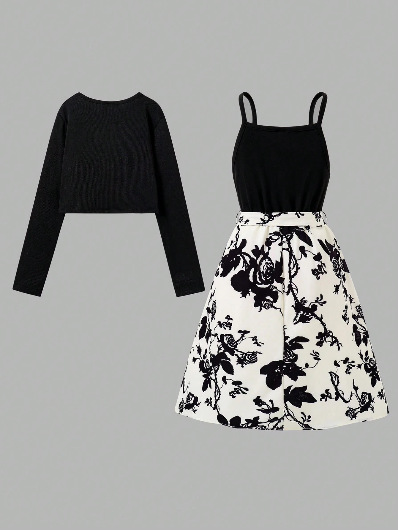 Stylish girls' outfit set for spring and autumn