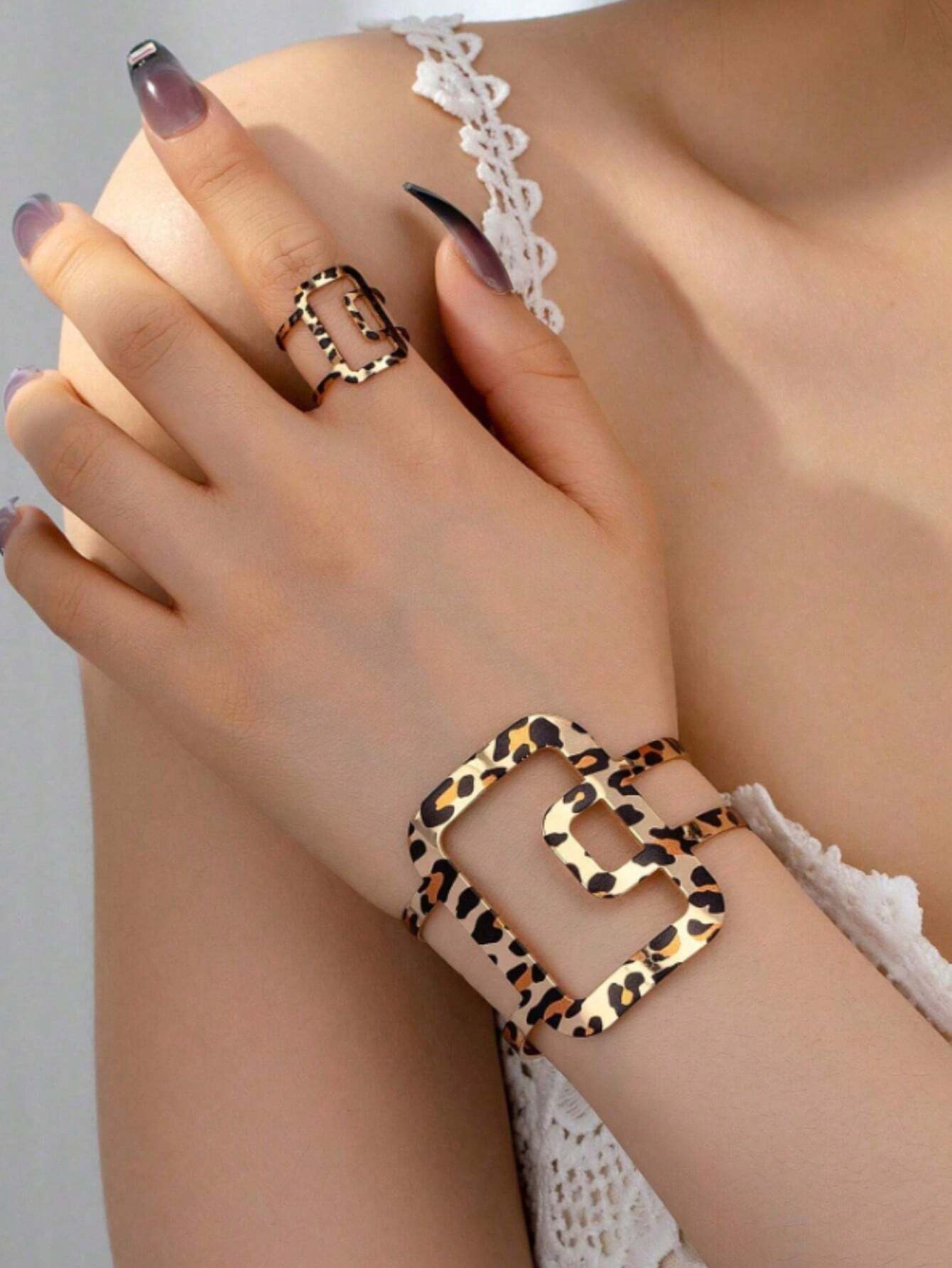 Vintage Inspired Bangle Bracelet And Ring Set For Women
