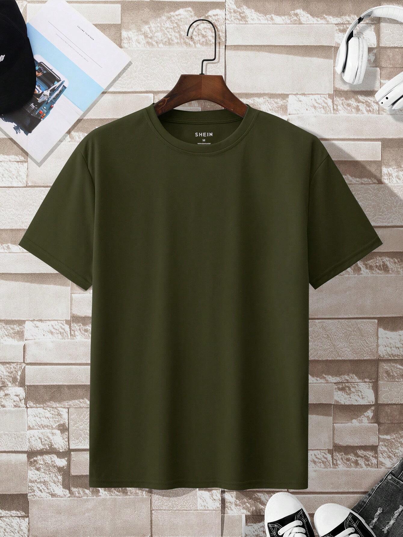 Manfinity Dauomo Men's Plain Crew Neck Short Sleeve T-Shirt