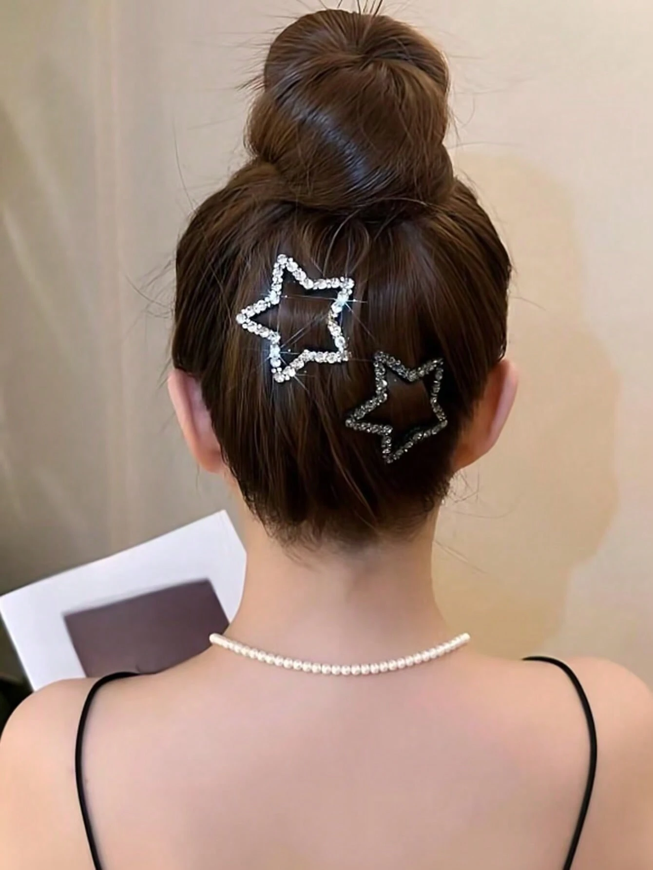 4-piece crystal star hair clip set